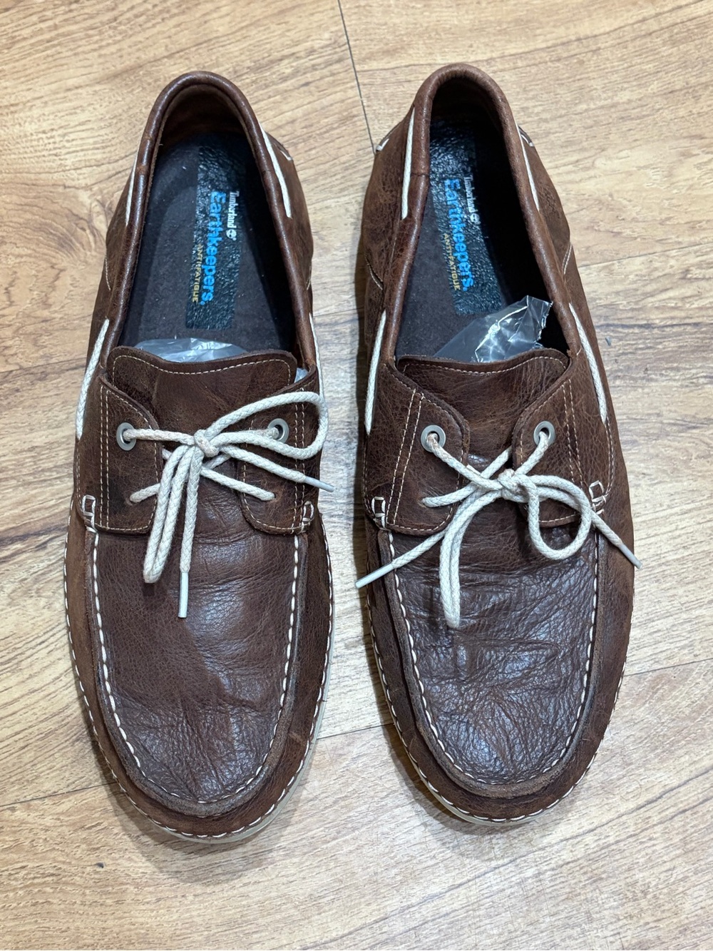 Timberland earthkepers men’s 9.5M brown leather 2 eye boat shoe moc toe